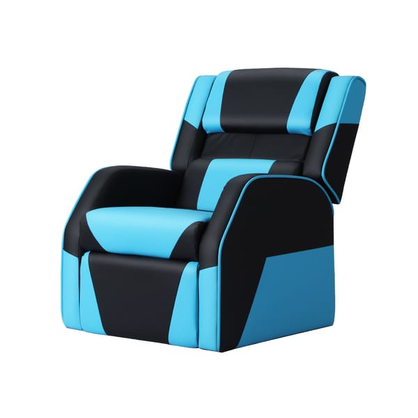Kids Recliner Blue/Black Chair PU Leather