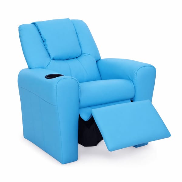 Kids Recliner Armchair PU Leather Sofa - Blue