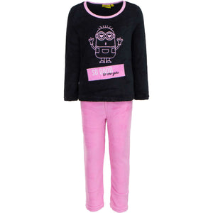 Girls Minions Coral Fleece Pyjamas