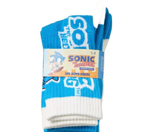 Boys Sonic The Hedgehog Socks Pack 3