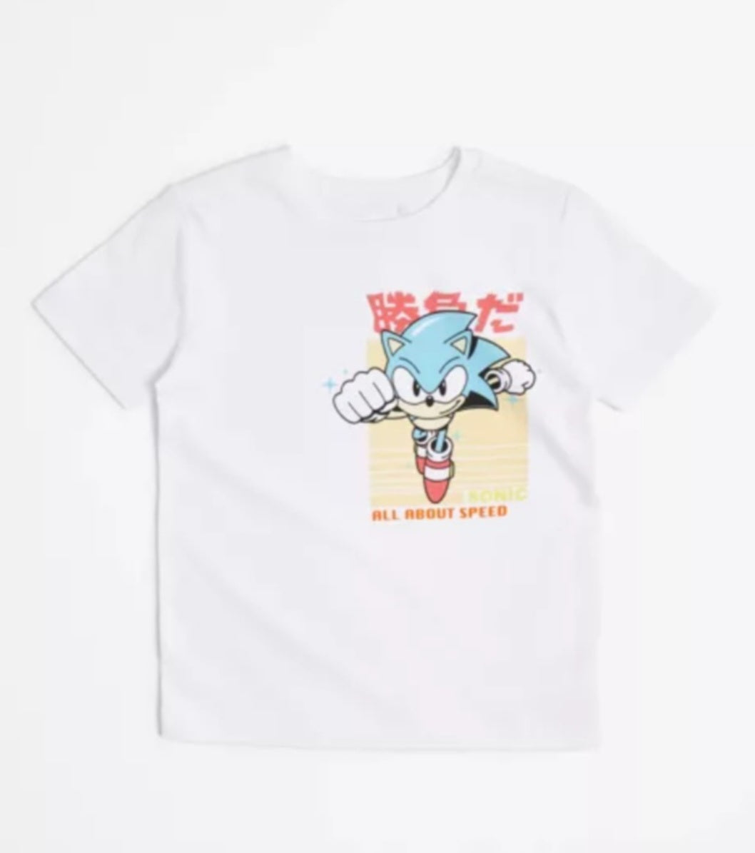 Sonic White T Shirt Size 8