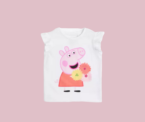 Peppa Pig Top with Frill Cuff Size 5