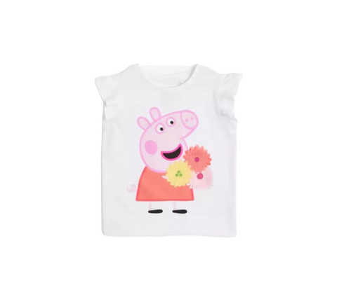 Girls Peppa Pig Tank with Frill Cuff