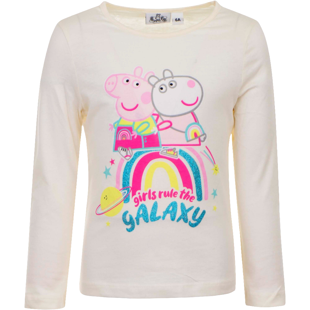Girls Peppa Pig Long Sleeve T Shirt - Ivory