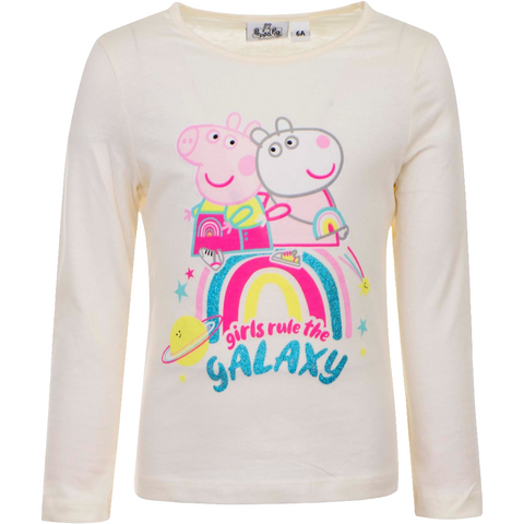 Girls Peppa Pig Long Sleeve T Shirt - Ivory