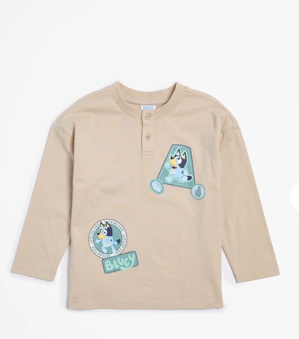 Bluey Boys Long Sleeve Beige Top