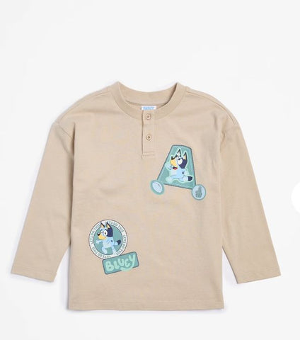 Bluey Boys Long Sleeve Beige Top