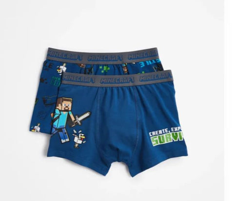 Boys Minecraft Boxers Pack of 2