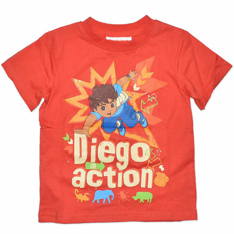 Boys T Shirt with Diego in Action Print - Size 6