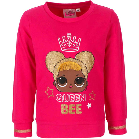 Girls LOL Queen Bee Pink Sweatshirt Size 6 or 8