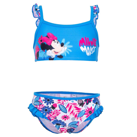 Girls Minnie Mouse Blue Bikini Swimwear