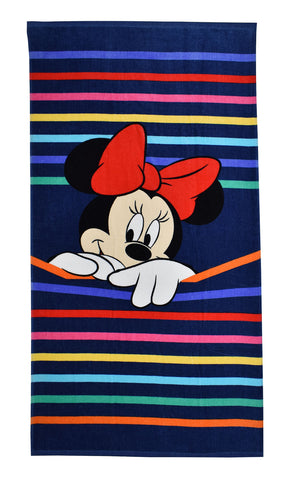 Minnie Mouse Stripe Beach Towel